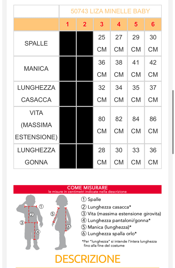 Costume carnevale bambina  50743