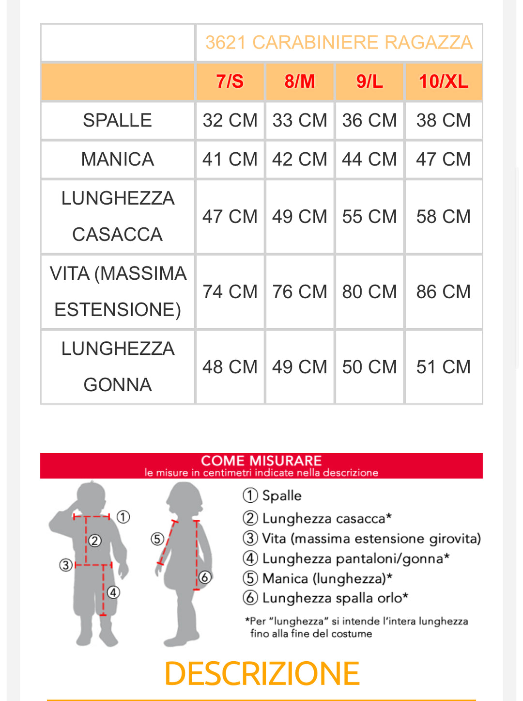 Costume carnevale bambina  3620
