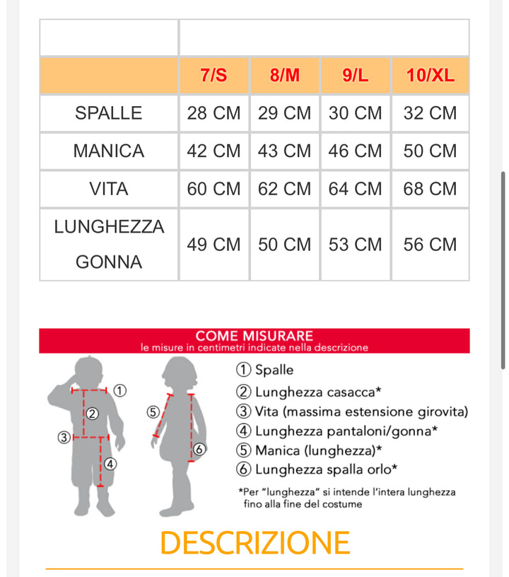 Costume carnevale bambina  52380