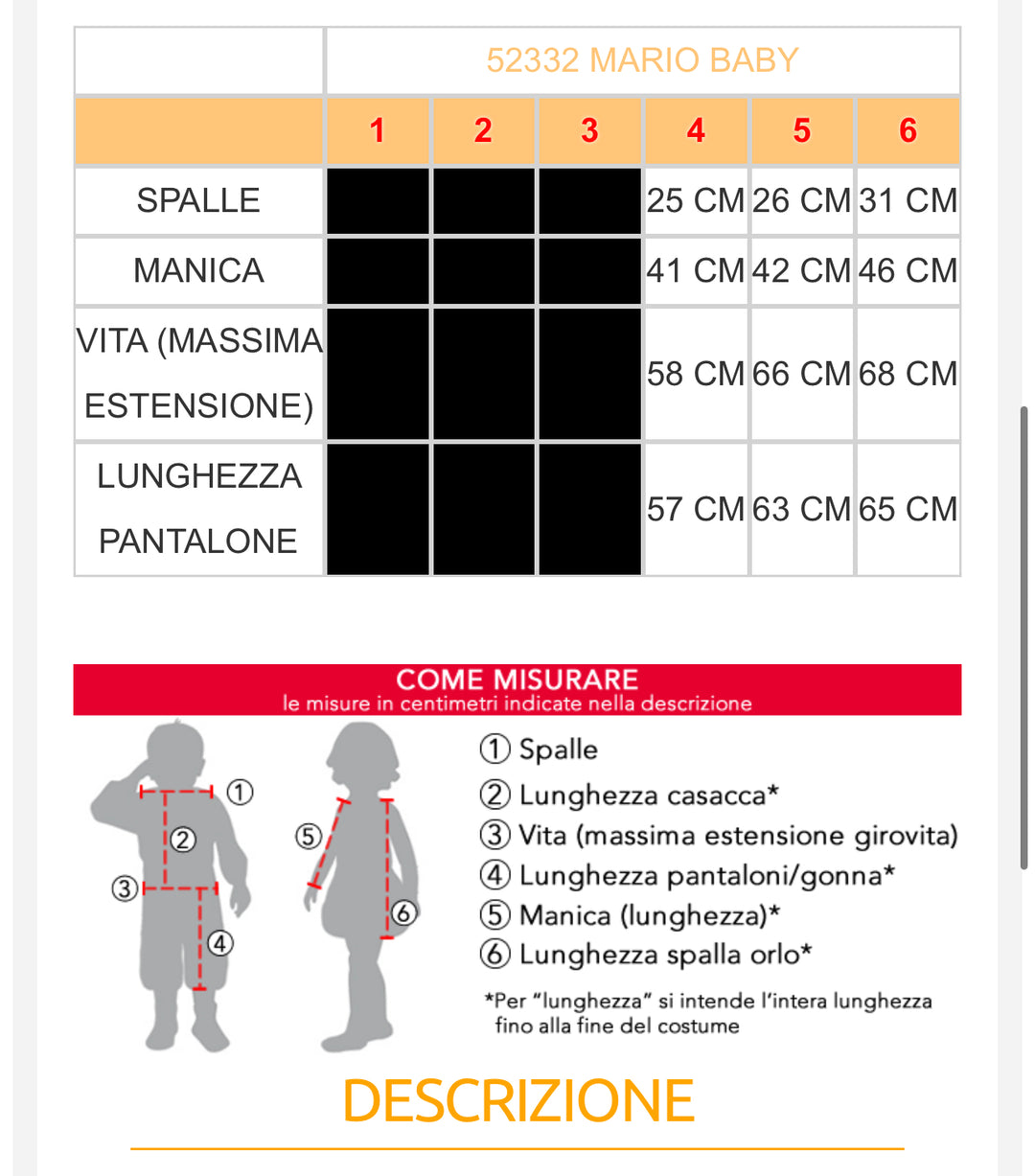 costume carnevale Bambino  52332