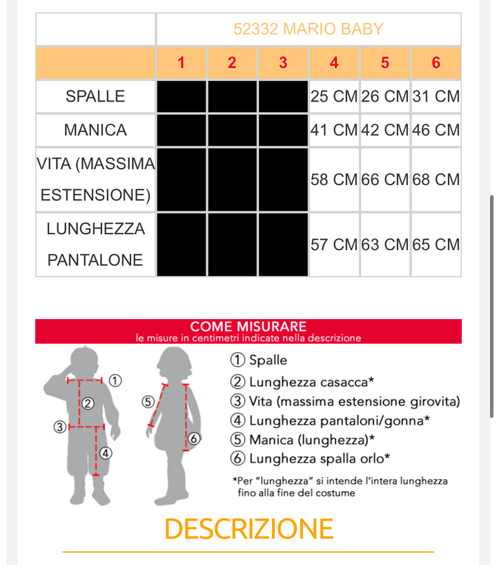 costume carnevale Bambino  52332