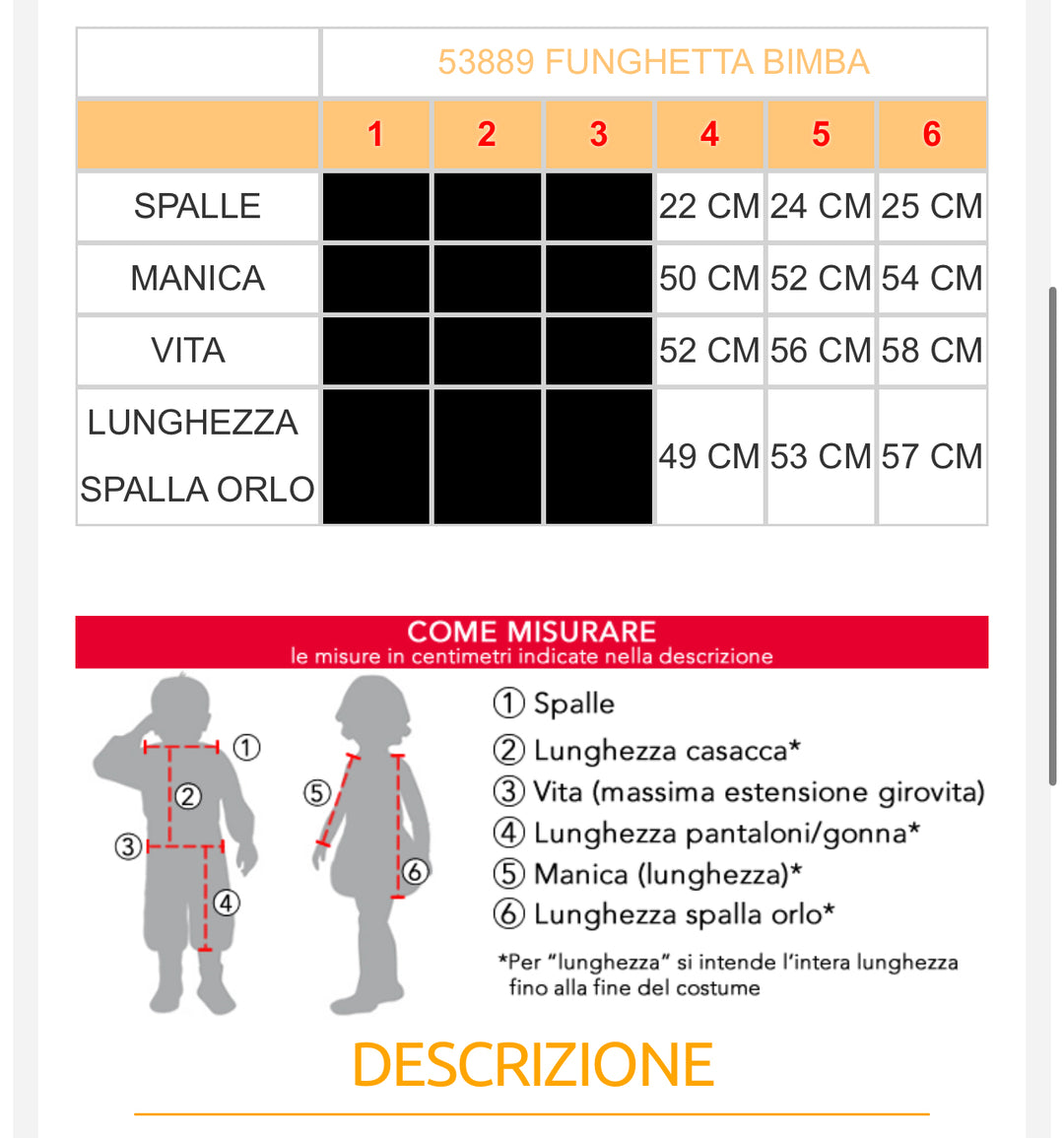 Costume carnevale bambina  53888