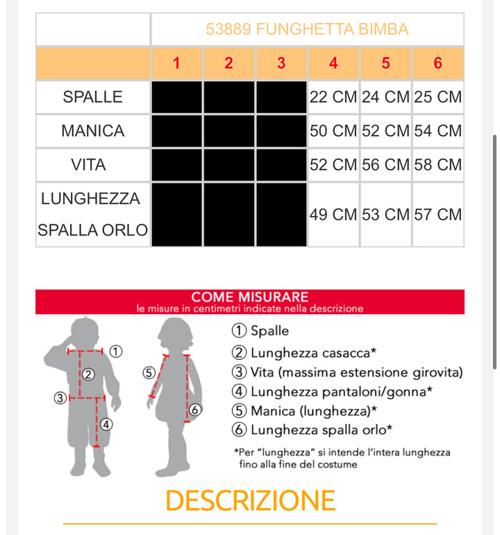 Costume carnevale bambina  53888