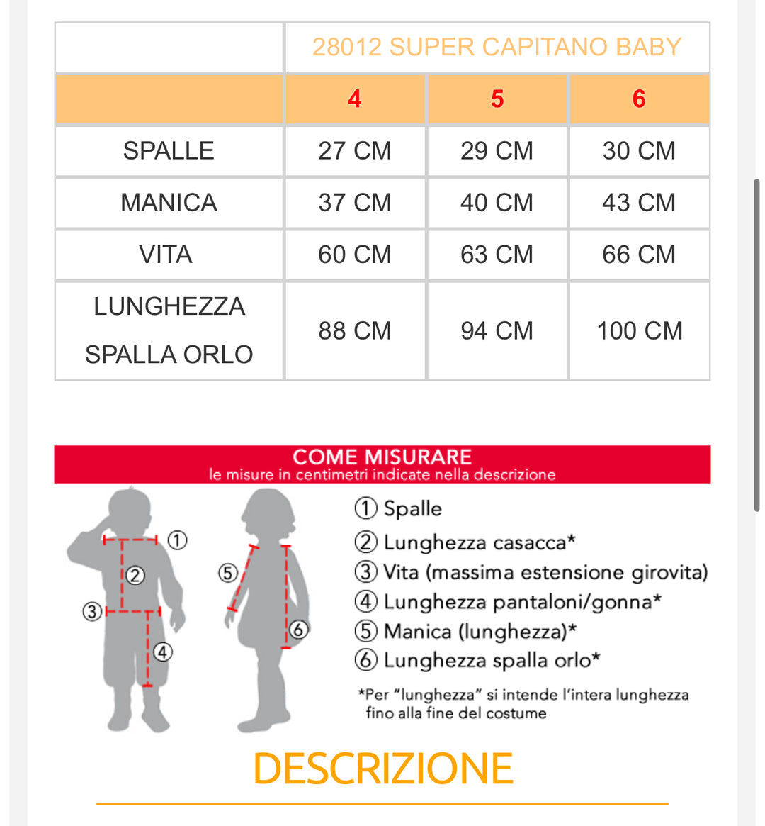 costume carnevale Bambino  28012