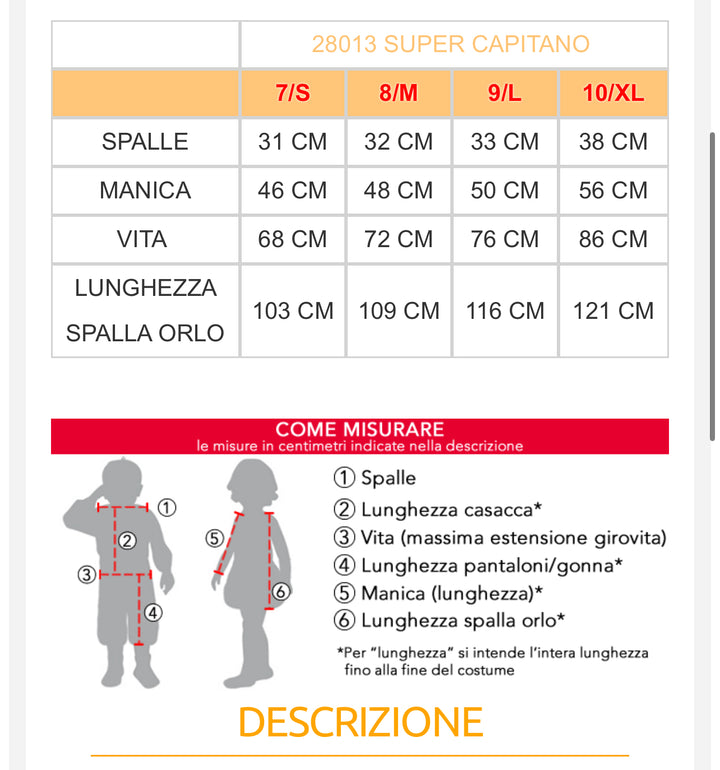 costume carnevale Bambino  28012