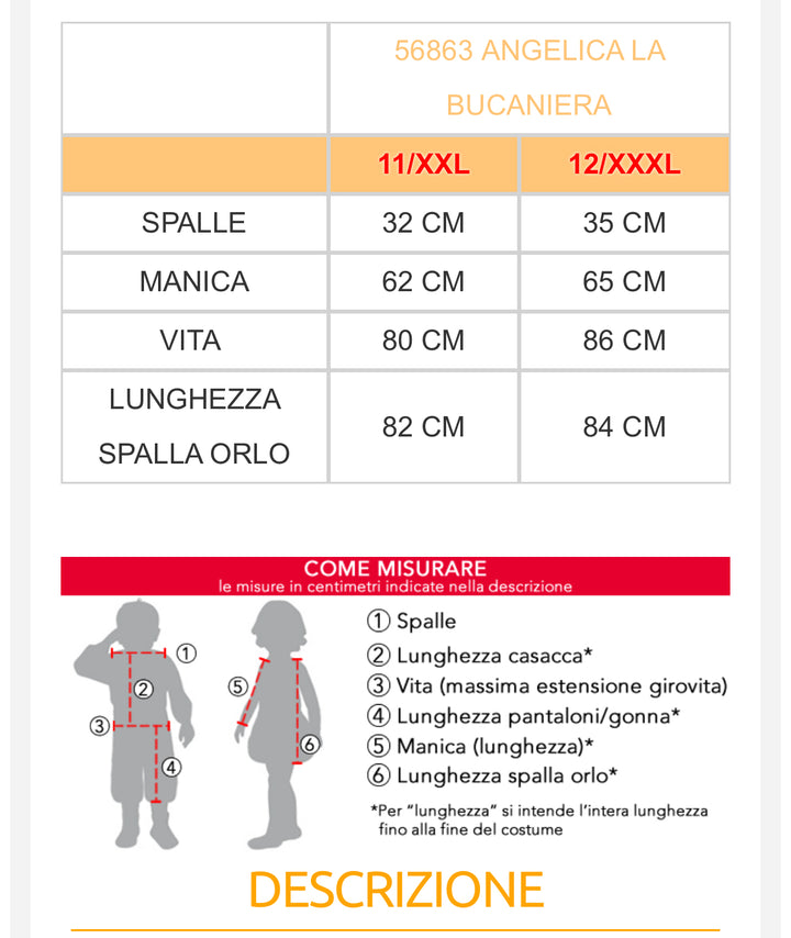 Costume carnevale bambina  50860