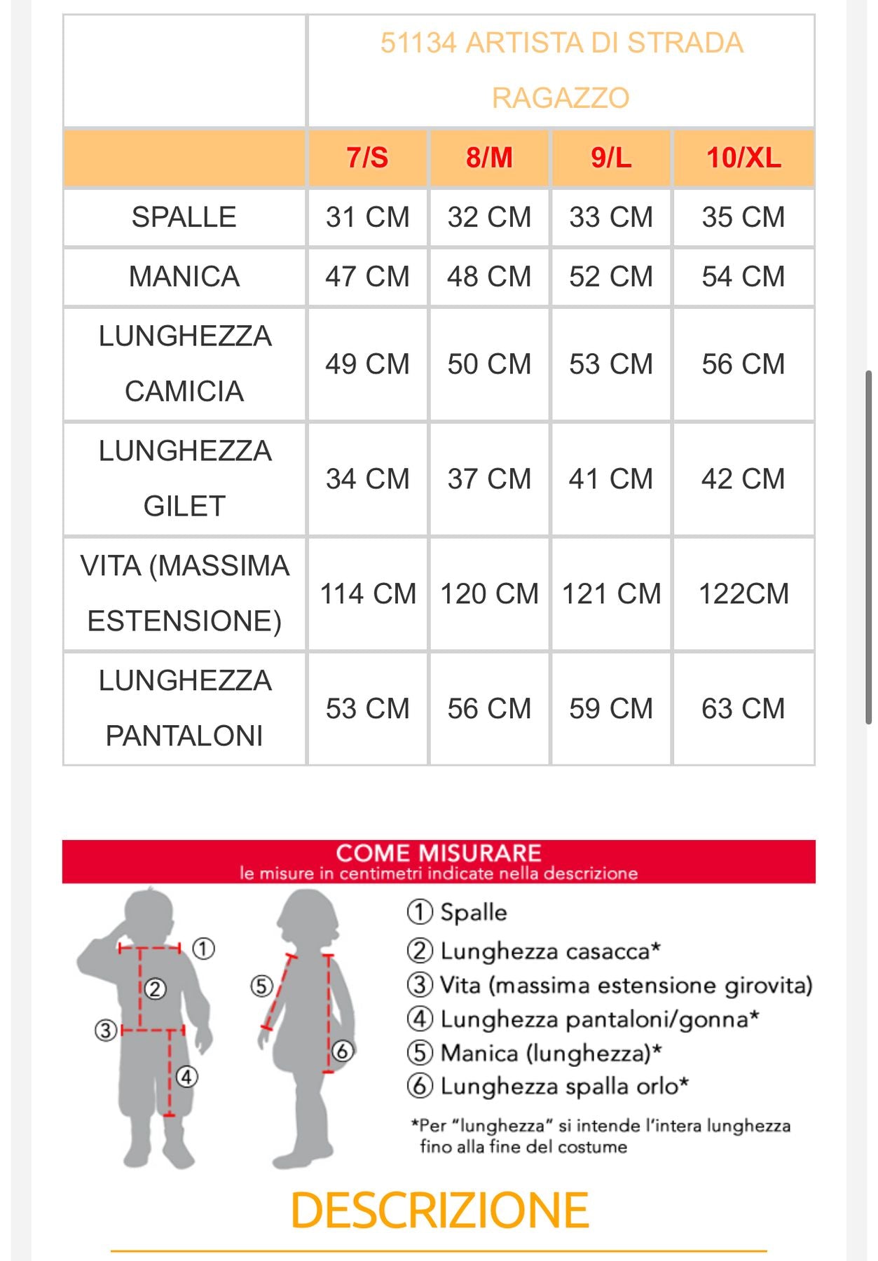 costume carnevale Bambino  51133