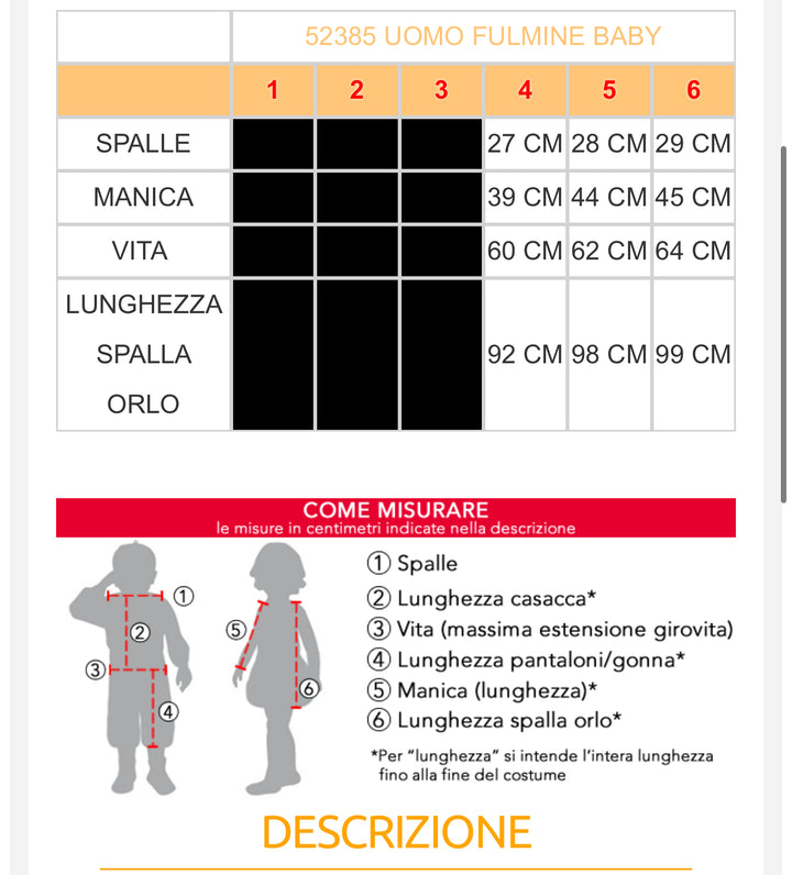 costume carnevale Bambino  52385