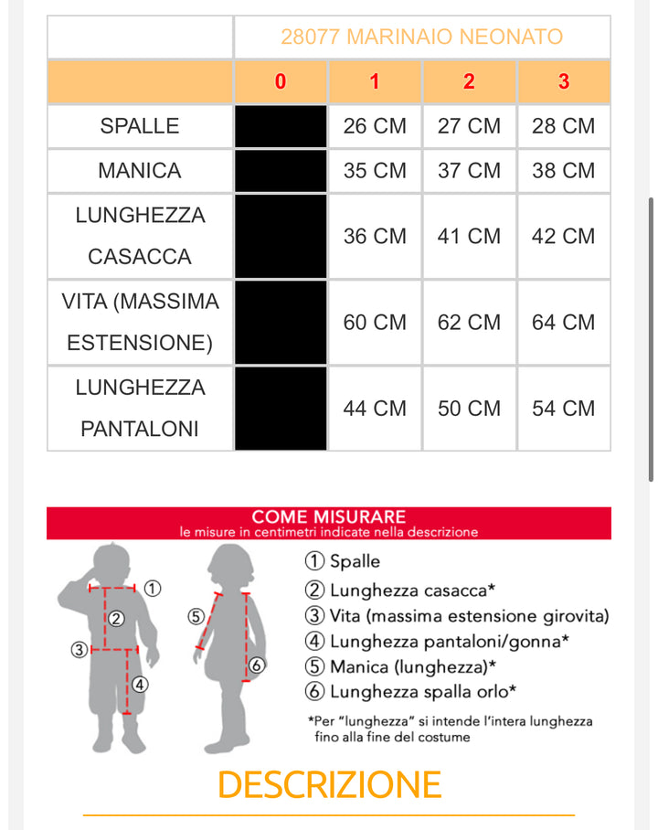 costume carnevale Bambino  28077