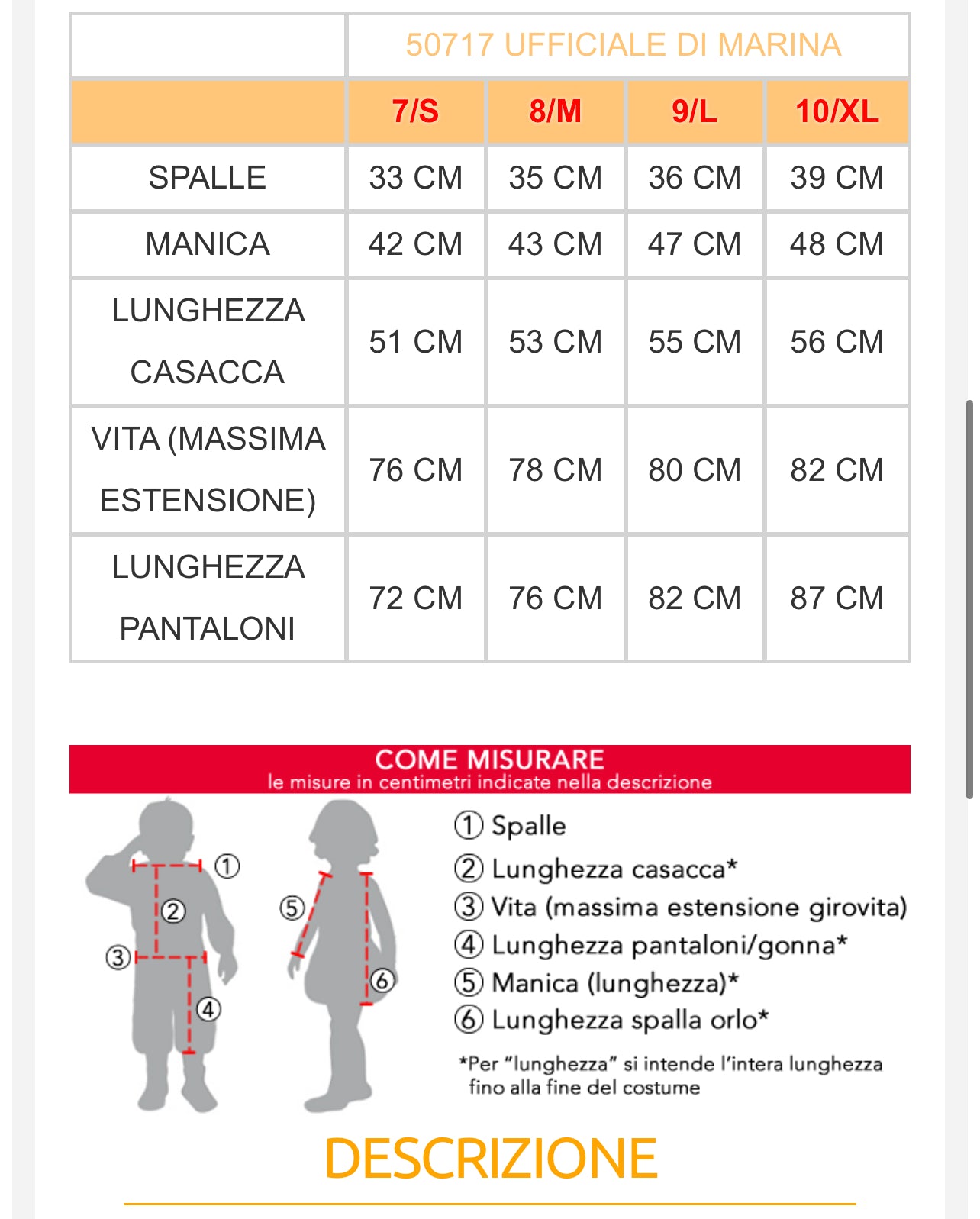 costume carnevale Bambino  50716
