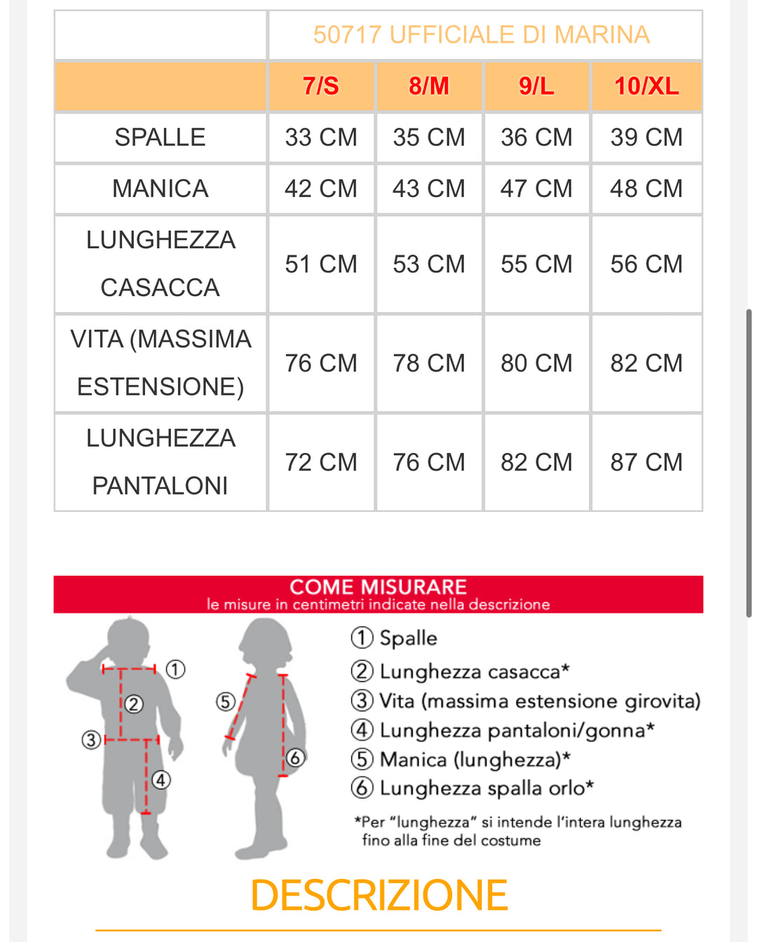 costume carnevale Bambino  50716