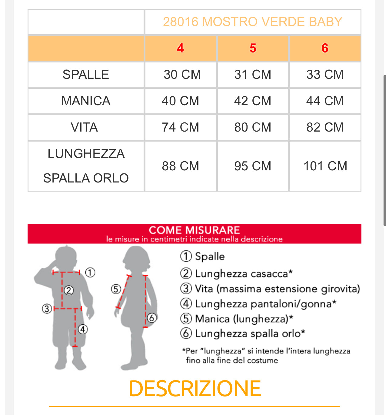 costume carnevale Bambino  28016