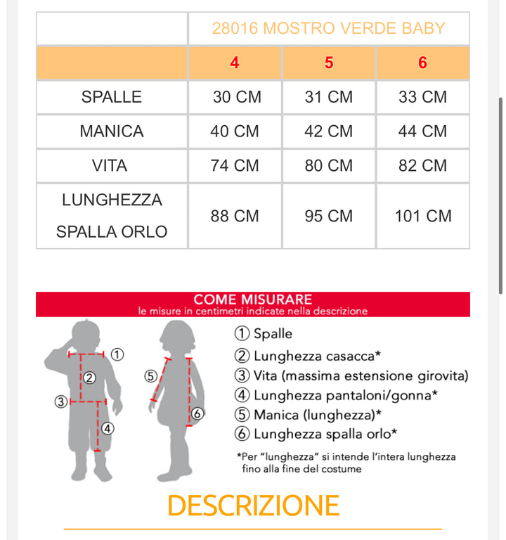 costume carnevale Bambino  28016
