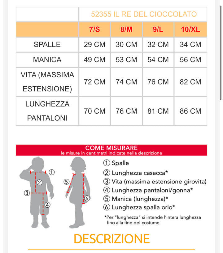 costume carnevale Bambino  52354