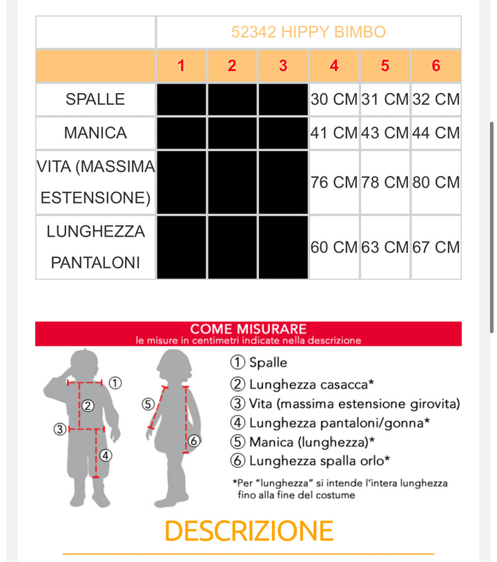costume carnevale Bambino  52342