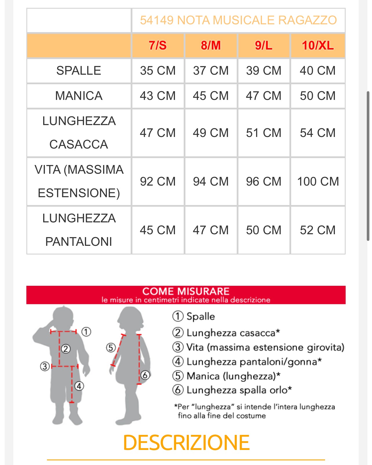 costume carnevale Bambino  54148