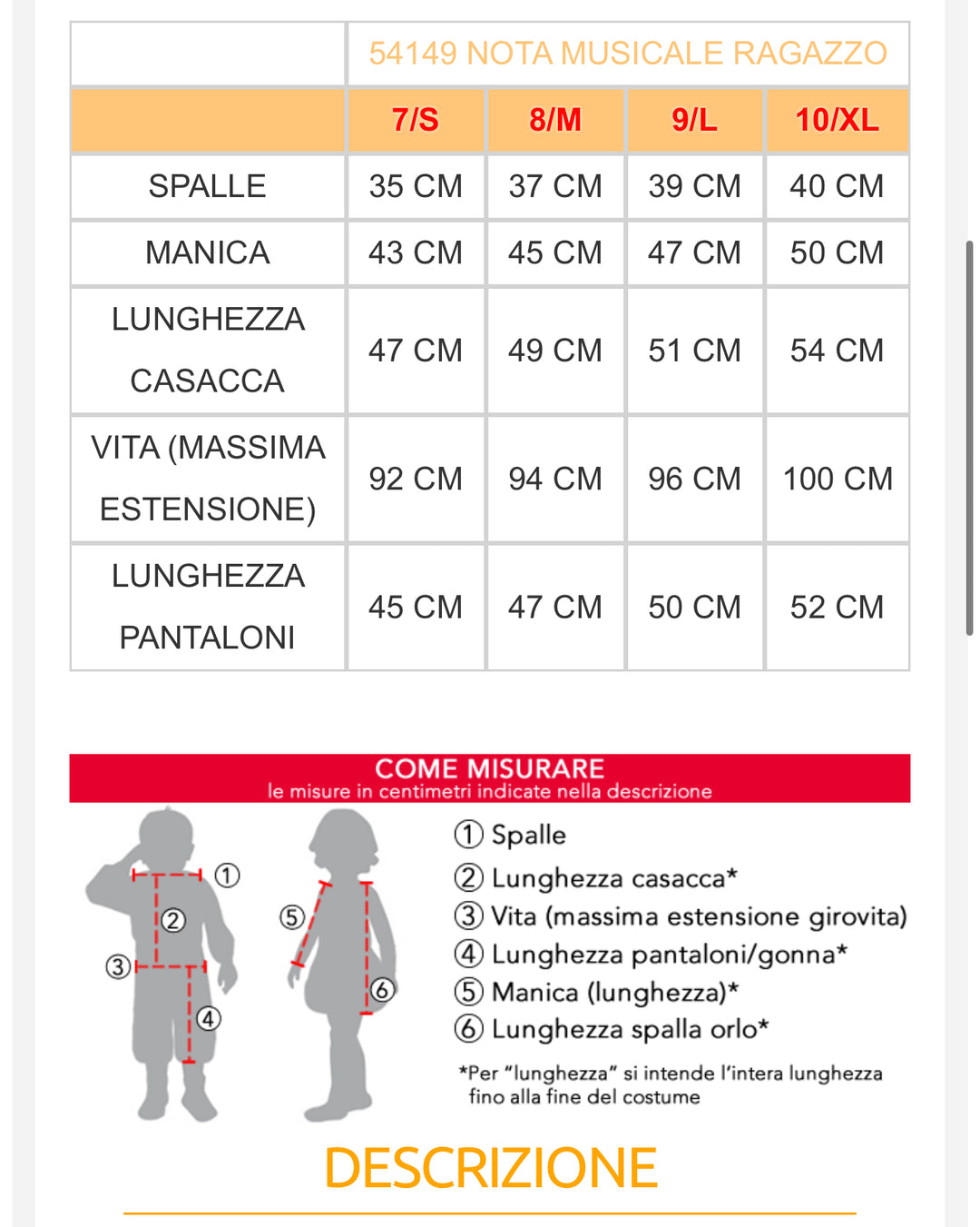 costume carnevale Bambino  54148