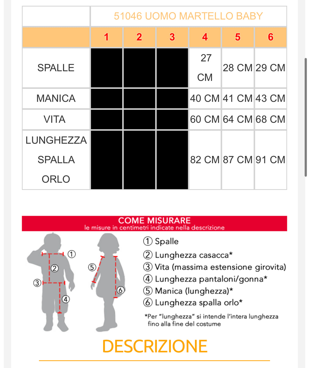 costume carnevale Bambino  51046