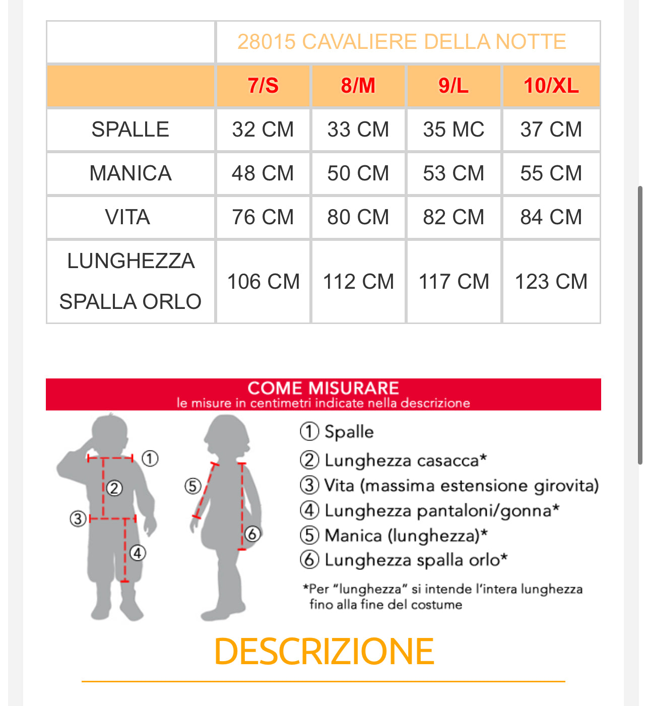 costume carnevale Bambino  28014