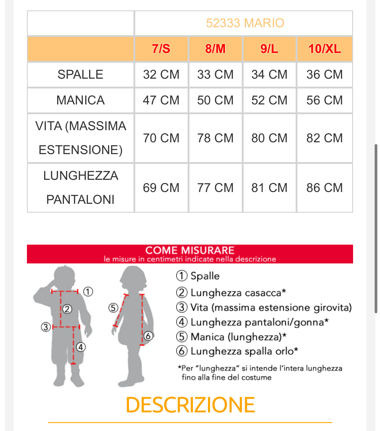 costume carnevale Bambino  52332